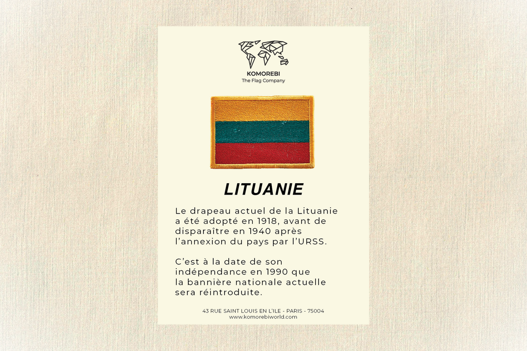Lituanie - Drapeau Brodé