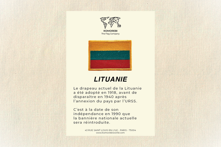 Lituanie - Drapeau Brodé