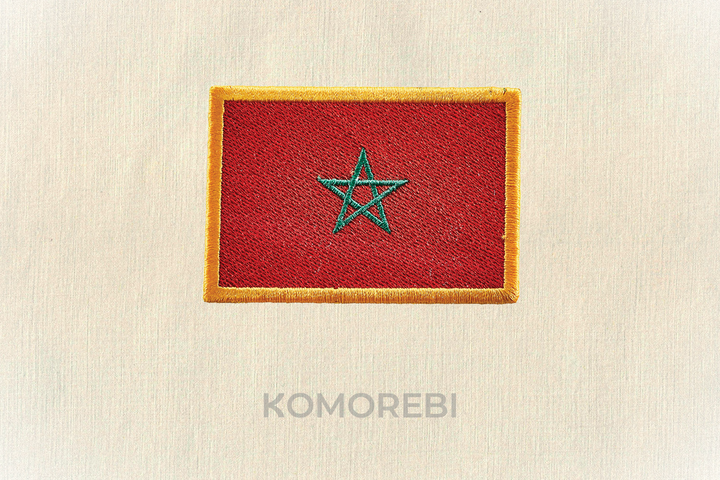 Maroc - Drapeau Brodé
