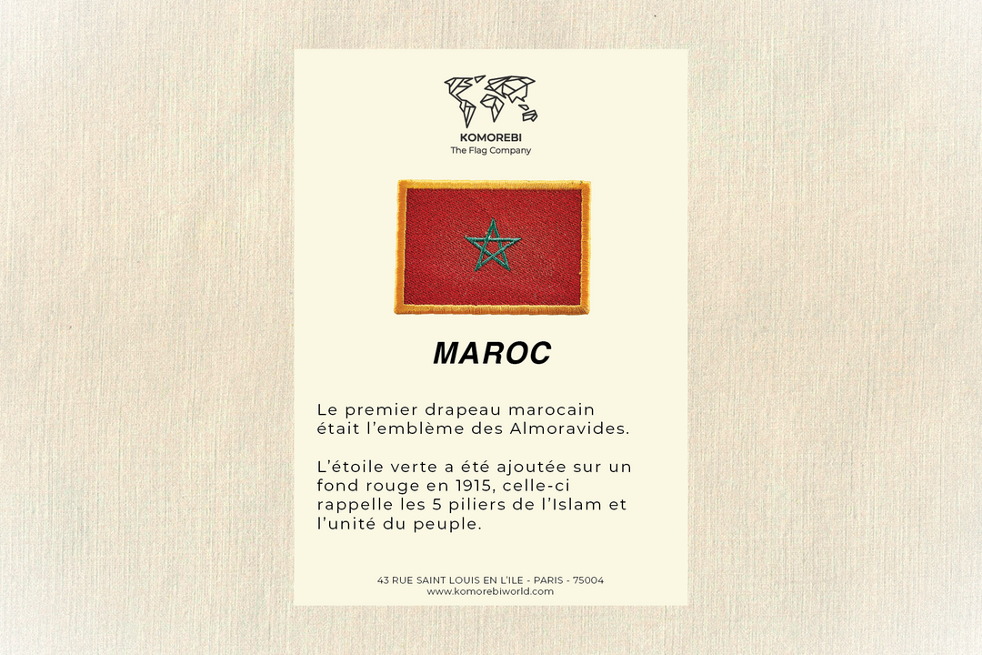 Maroc - Drapeau Brodé