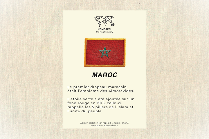 Maroc - Drapeau Brodé