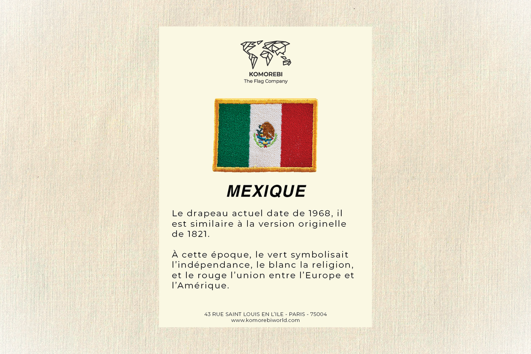 Mexique - Drapeau Brodé