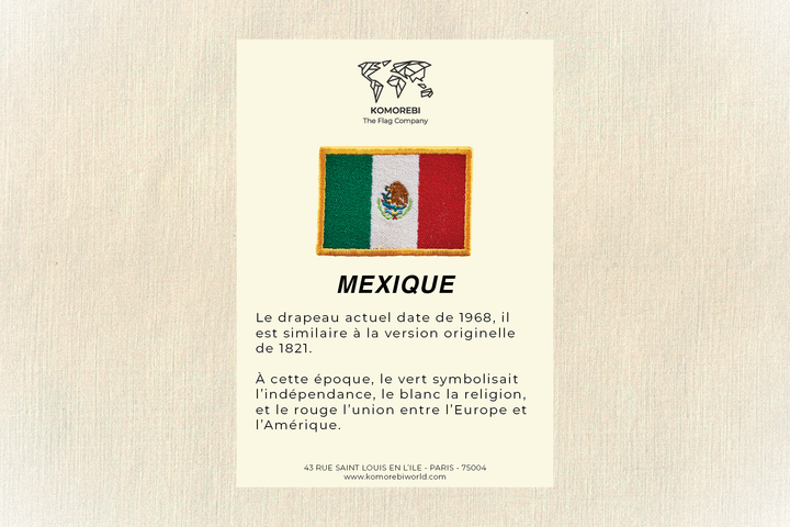Mexique - Drapeau Brodé