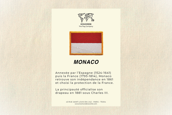 Monaco - Drapeau Brodé