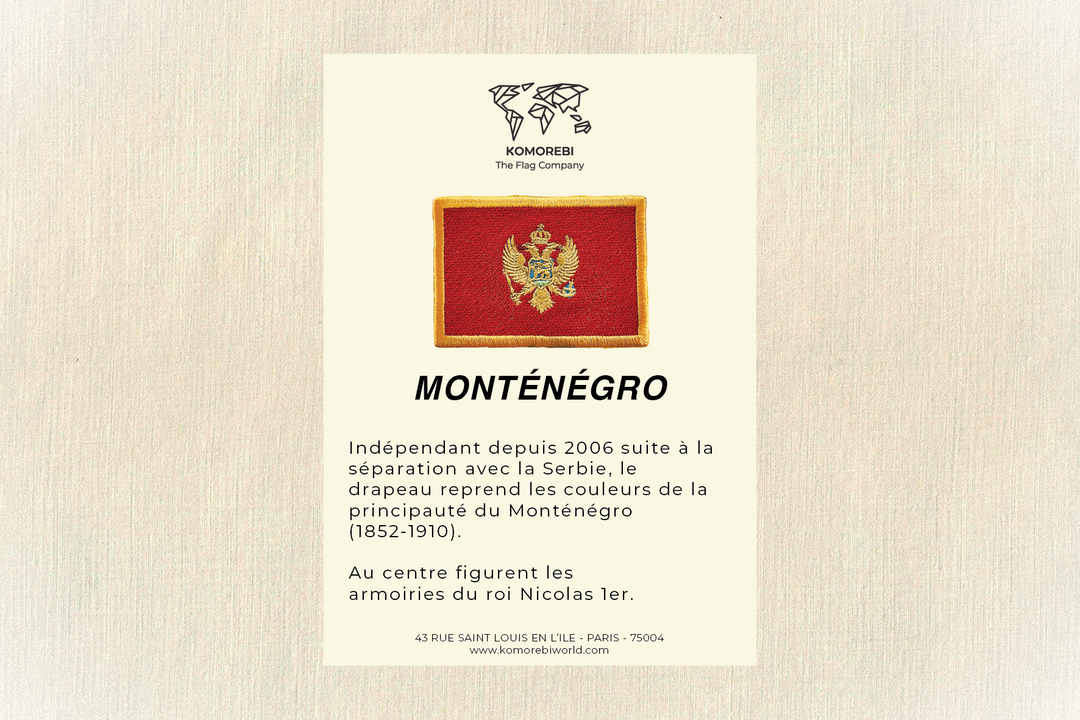 Monténégro - Drapeau Brodé