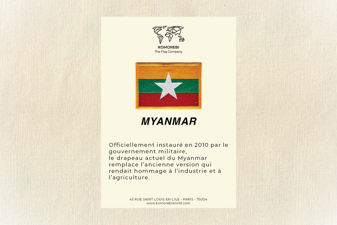 Myanmar - Drapeau Brodé