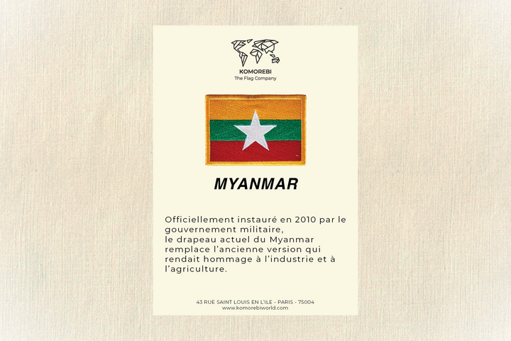 Myanmar - Drapeau Brodé