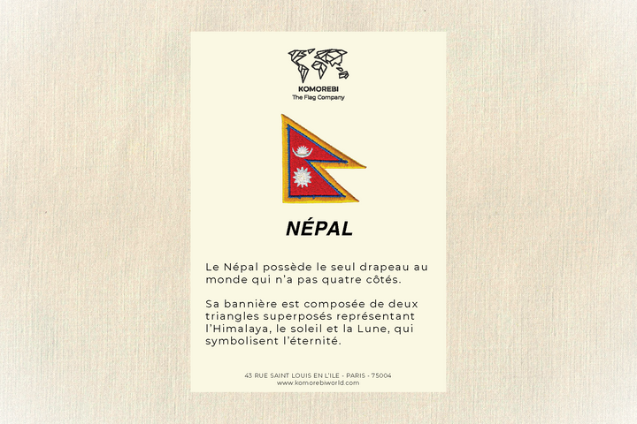 Népal - Drapeau Brodé