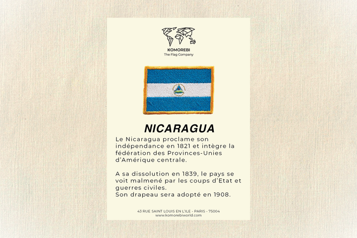 Nicaragua - Drapeau Brodé