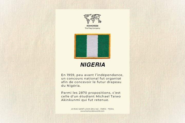 Nigéria - Drapeau Brodé