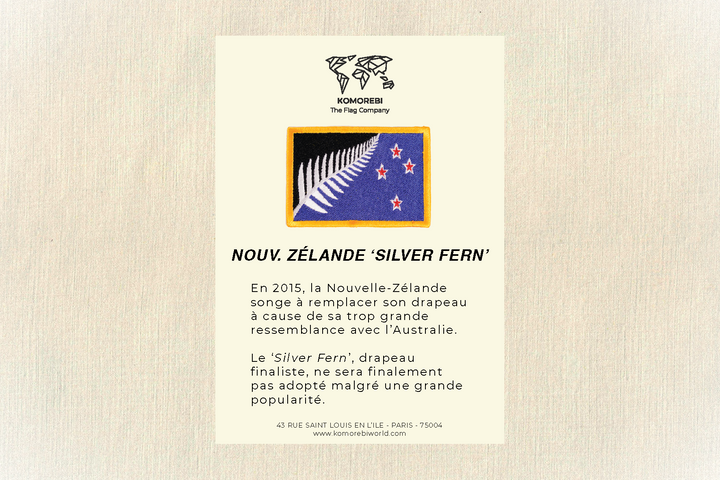 Nouvelle Zélande 'Silver Fern' (Referendum 2015)  - Drapeau Brodé