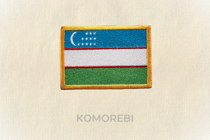 Ouzbékistan - Drapeau Brodé