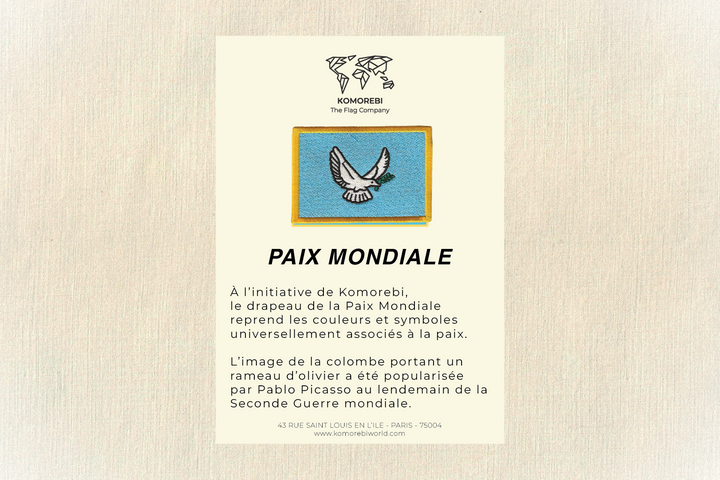 Paix Mondiale - Drapeau Brodé