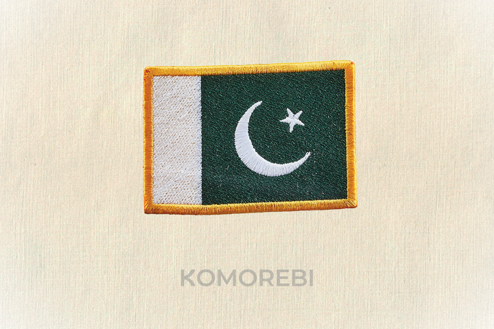 Pakistan - Drapeau Brodé