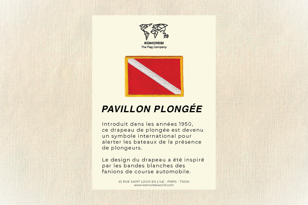 Pavillon Plongée - Gestickter Tauchflaggen