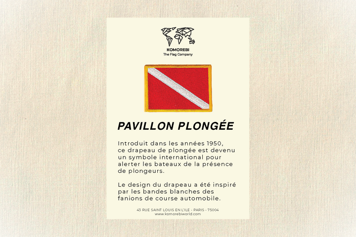 Pavillon Plongée - Gestickter Tauchflaggen
