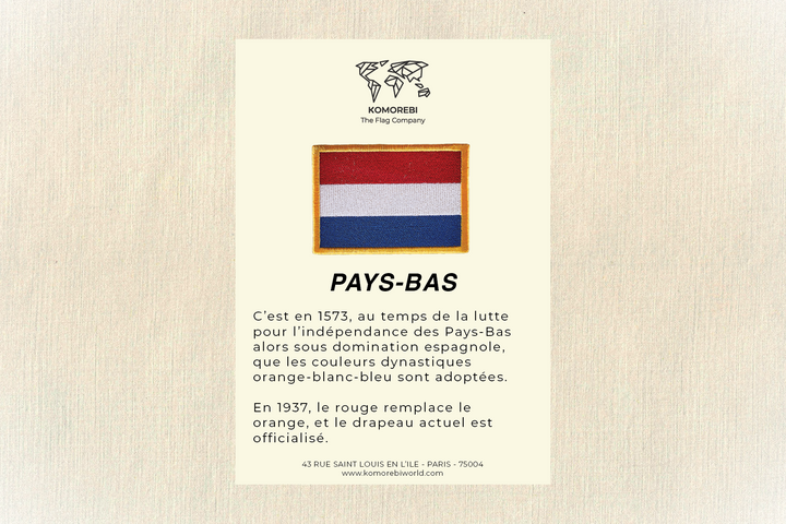 Pays Bas - Drapeau Brodé