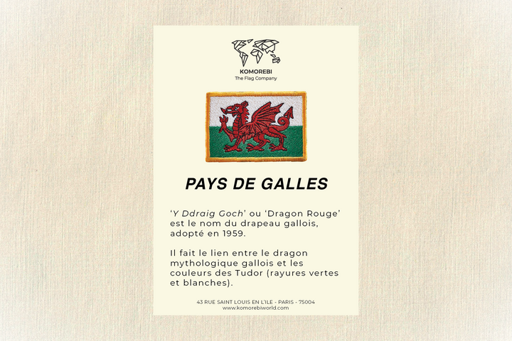 Wales - Embroidered Flag