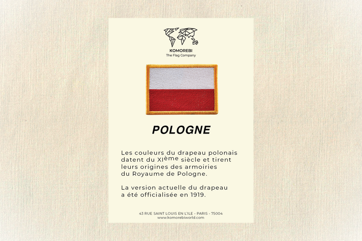 Pologne - Drapeau Brodé
