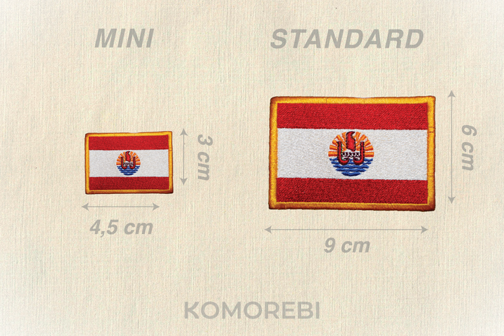 Patch / Écusson Brodé Drapeau Marquises Polynésie - Taille 5x8 Cm - Fixation Mâle/Femelle Incluse