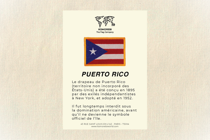 Puerto Rico - Drapeau Brodé