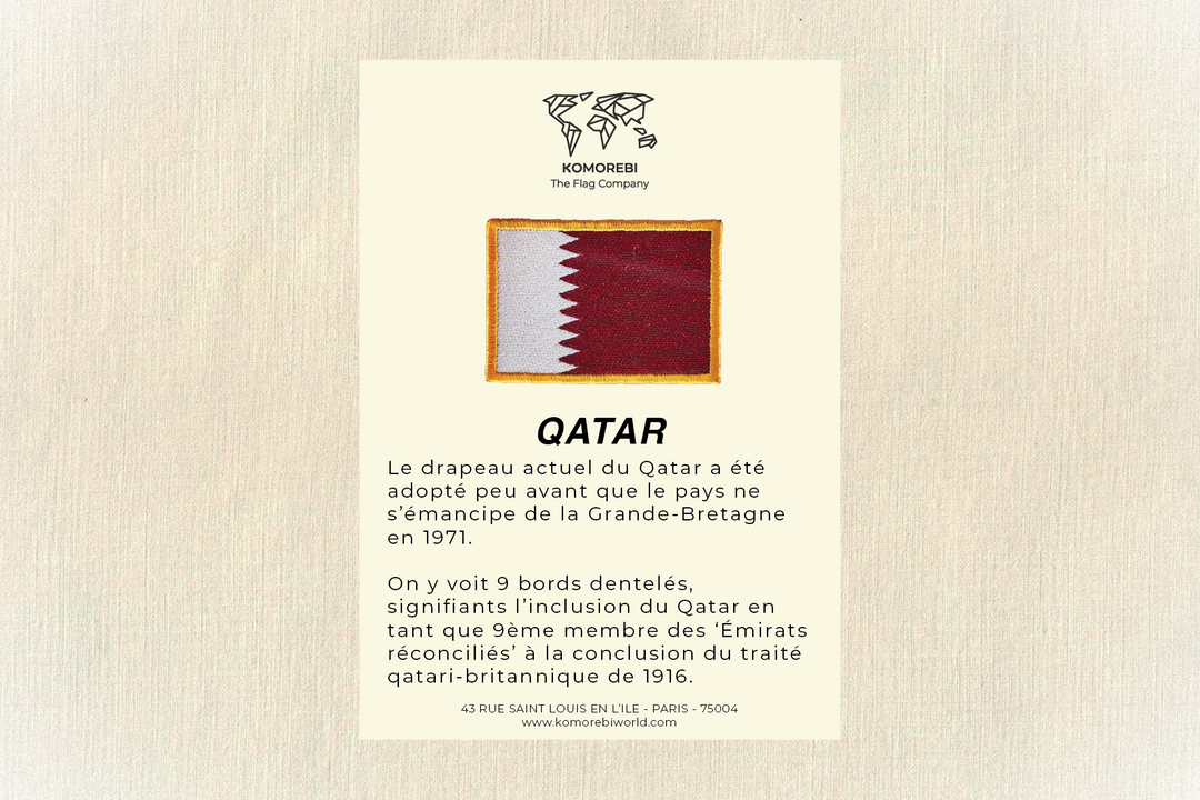Qatar - Drapeau Brodé