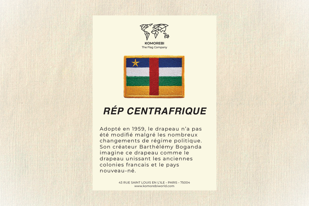 Republik Zentralafrikanisches - bestickte Flagge