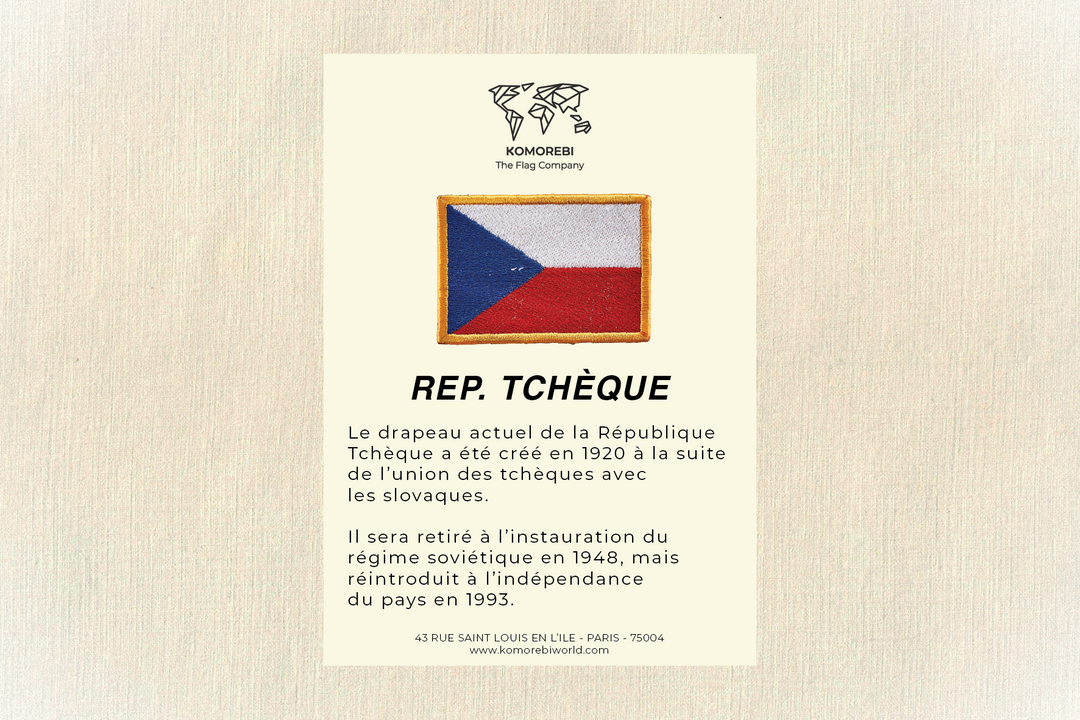 Républque Tchèque - Drapeau Brodé
