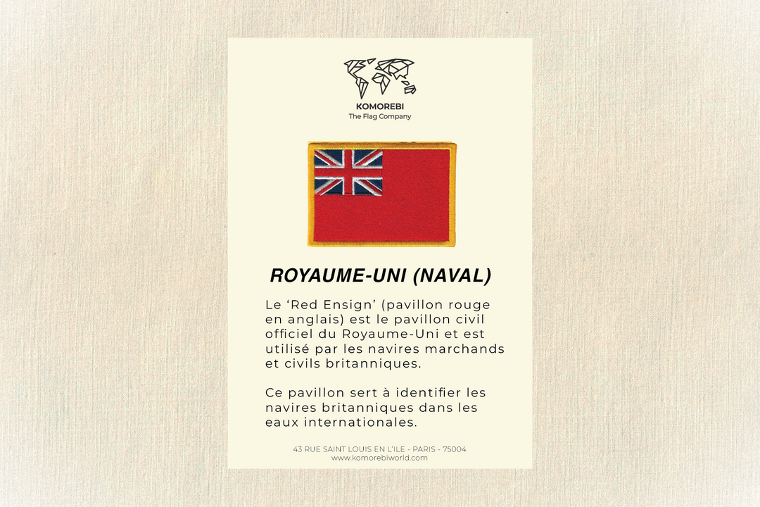 Royaume-Uni (naval) - Drapeau Brodé