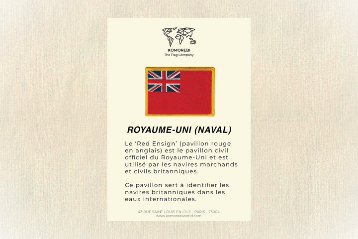 Royaume-Uni (naval) - Drapeau Brodé