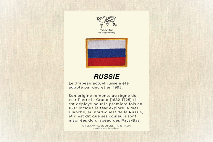 Russie - Drapeau Brodé