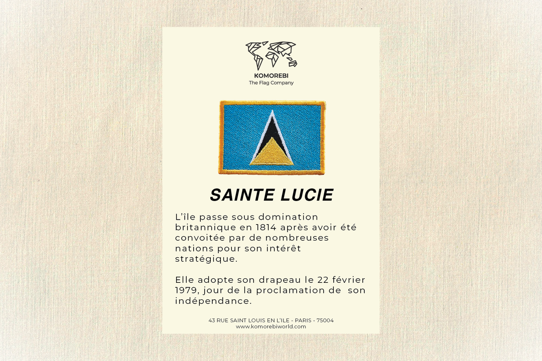 Saint Lucie - Drapeau Brodé
