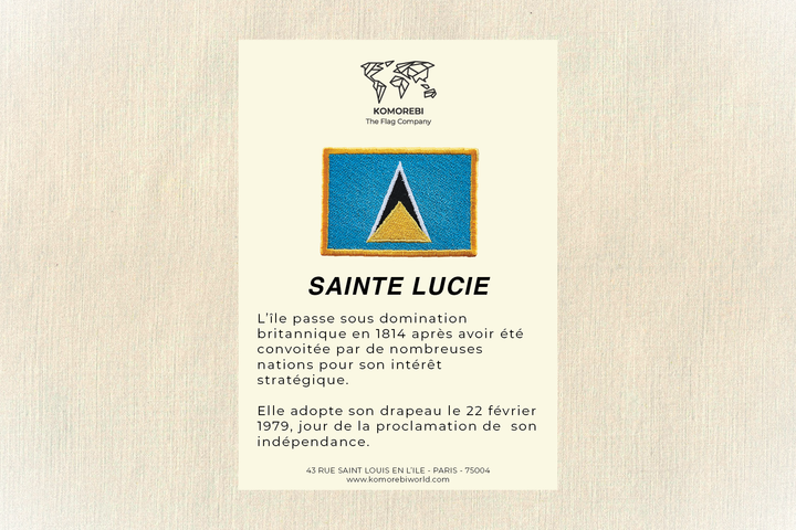 Saint Lucie - Drapeau Brodé