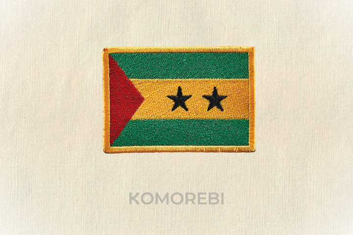 Sao Tomé und Principe - Gestickte Flagge