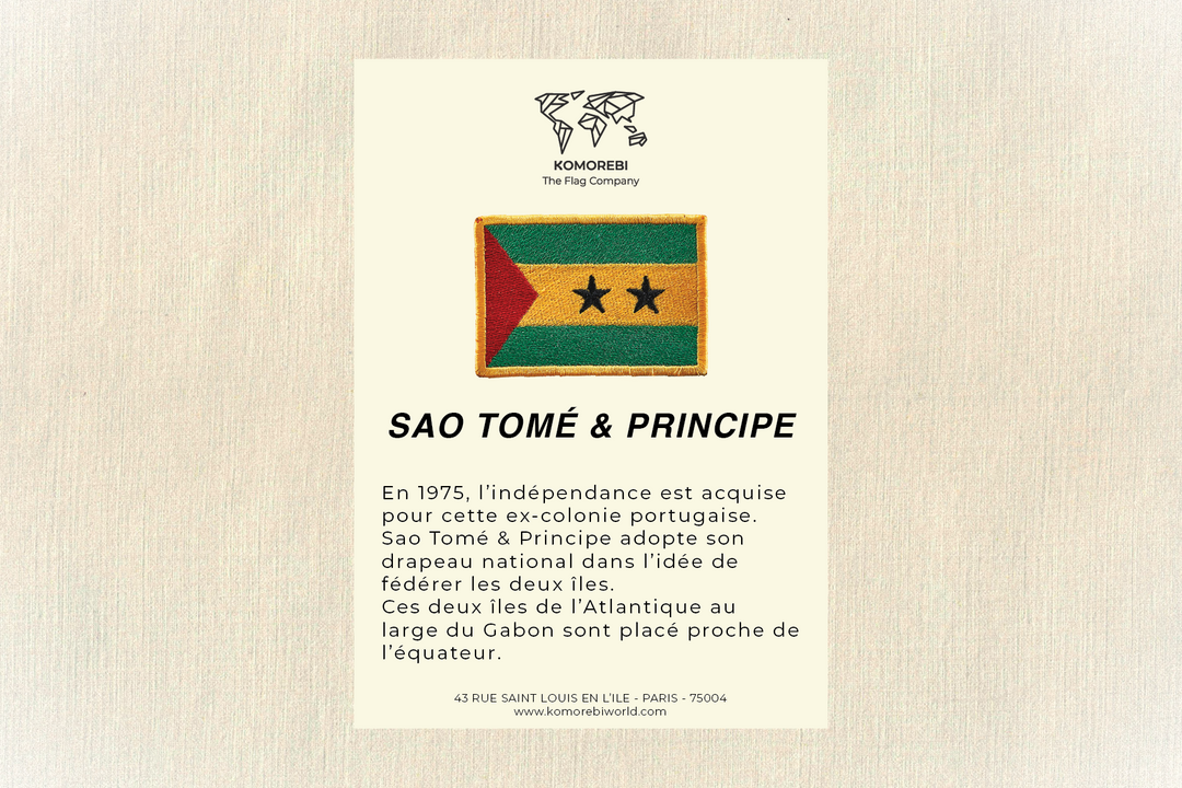 Sao Tomé und Principe - Gestickte Flagge