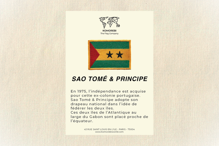 Sao Tomé und Principe - Gestickte Flagge