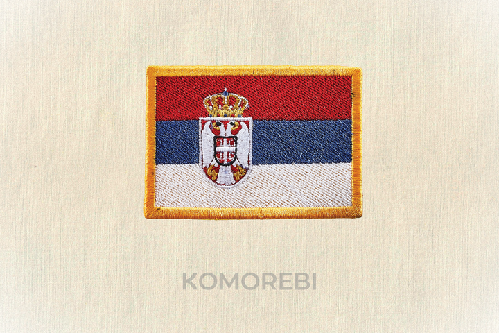 Serbien - Bestickte Flagge