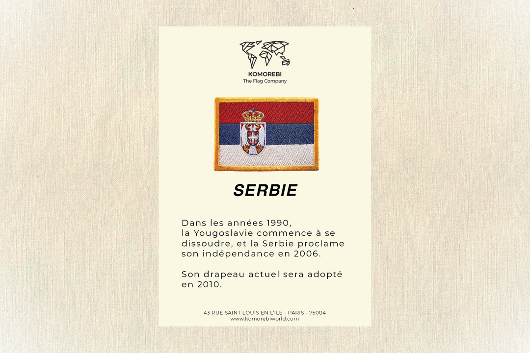 Serbien - Bestickte Flagge