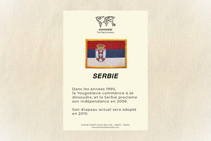 Serbien - Bestickte Flagge