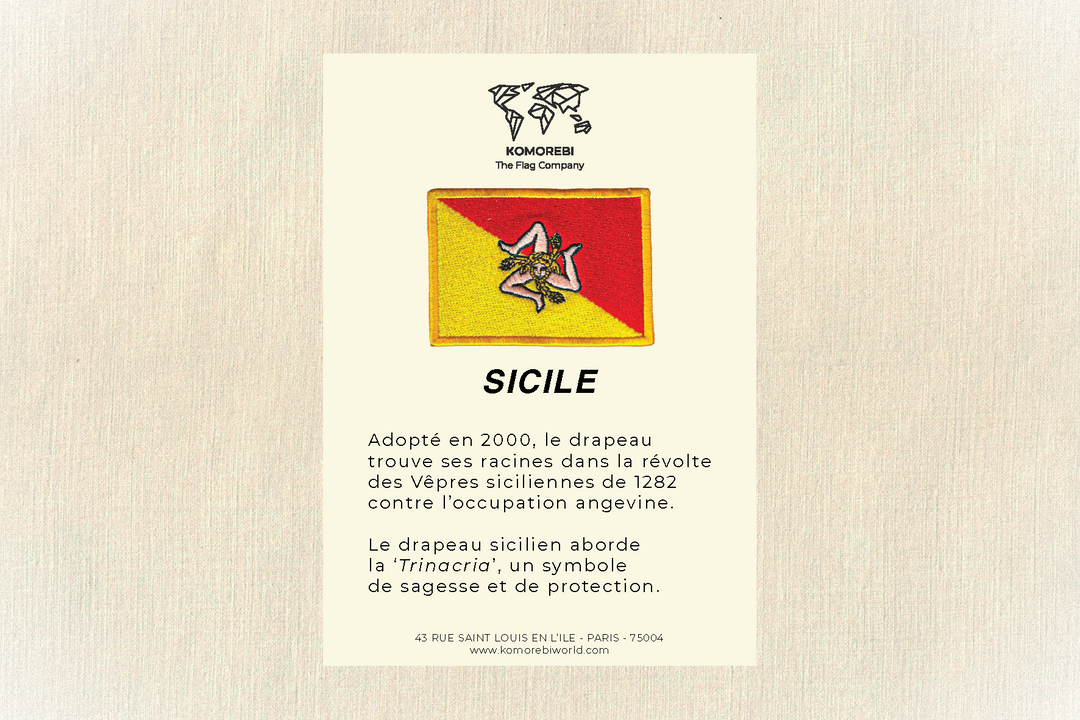 Sicile - Drapeau Brodé