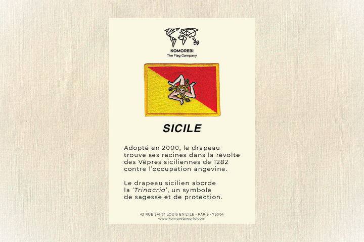 Sicile - Drapeau Brodé