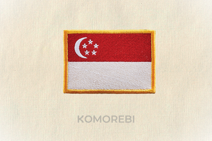Singapur - Bestickte Flagge
