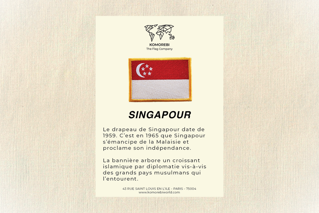Singapur - Bestickte Flagge