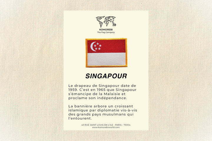 Singapur - Bestickte Flagge