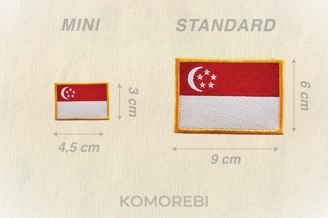 Singapur - Bestickte Flagge