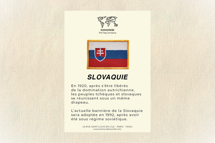Slovaquie - Drapeau Brodé