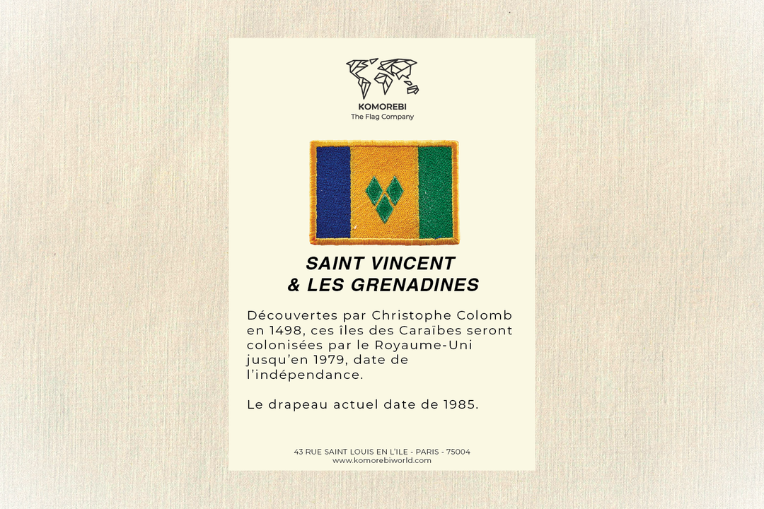 Sainte Vincent et les Grenadines - Drapeau Brodé