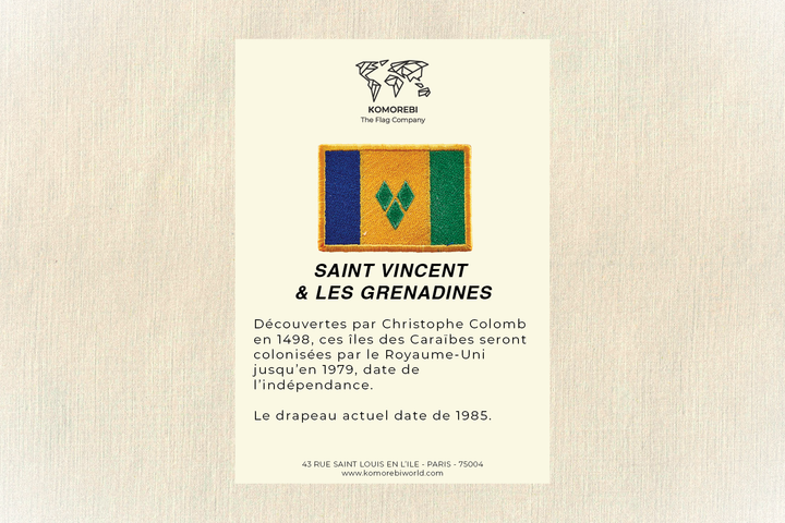 Sainte Vincent et les Grenadines - Drapeau Brodé