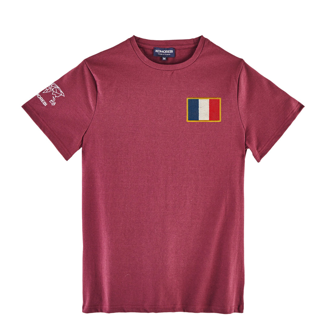 T-shirt drapeau - Rouge Bordeaux