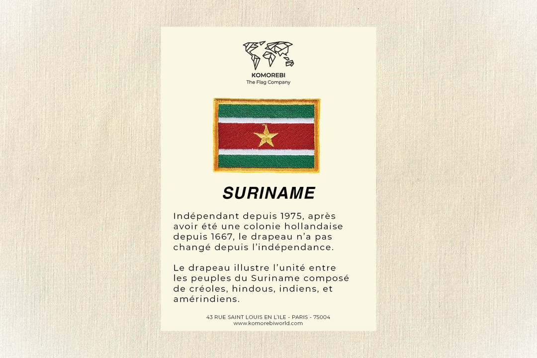 Suriname - Drapeau Brodé